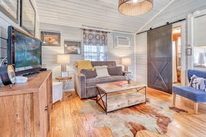 Spacious living with room with rustic charm