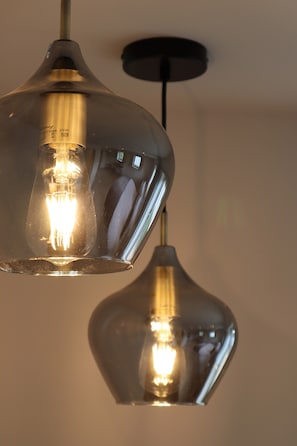 Mood lighting above the Verdigris copper bath