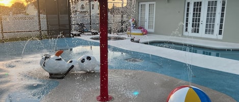 Themed Splash Pad at Sunset