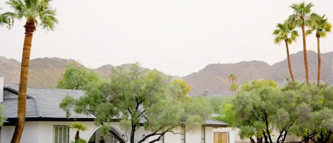 Front of the home with the Mummy Mountains in the background.