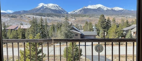 View of Buffalo Mountain from living room, on a blue bird day. 