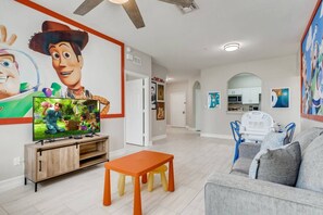 Adventure begins in this living room.