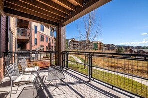 Deck area with neighborhood views