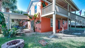 Great outside space to gather complete with grill and fire pit!