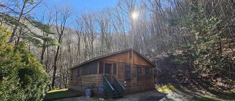 Cabin tucked away in the forest