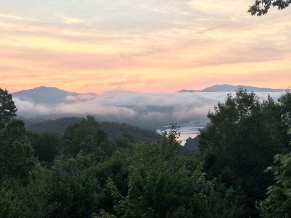This  is the Morning View Over Lake Fontana