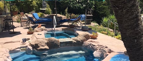 Enjoy the cool water of your pool.  View taken from the waterfall.