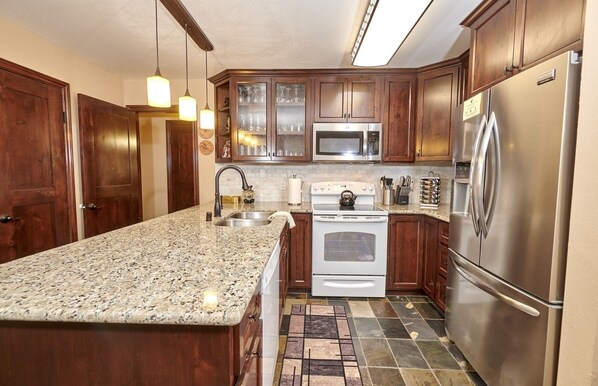 Room, Indoors, Kitchen, Refrigerator, Flooring