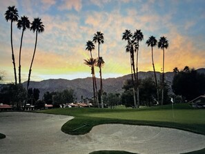 Sweeping golf course and Santa Rosa mountains views