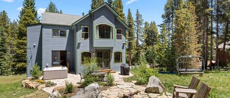 Tons of outdoor space including a grill, firepit, and patio table.