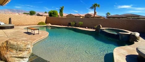 Tranquil beach style resort pool 