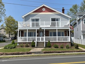 Front of home, choice of two decks to relax on.