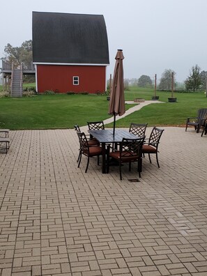 Backyard patio and firepit