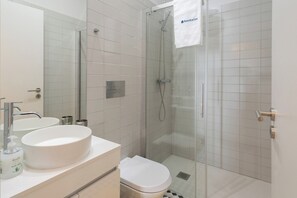The bathroom will provide a relaxing time after a long day of sightseeing.