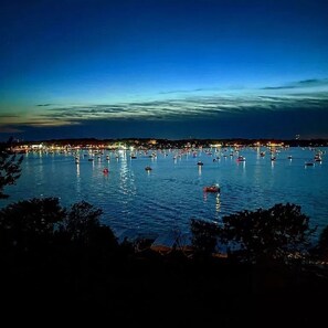 Beautiful views from the deck & family room continue after the sun sets