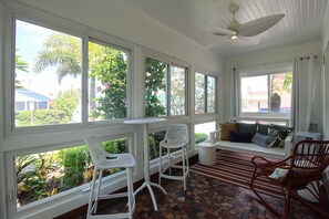 Nothing like having a cup of morning Joe (or espresso) on the glassed in porch
