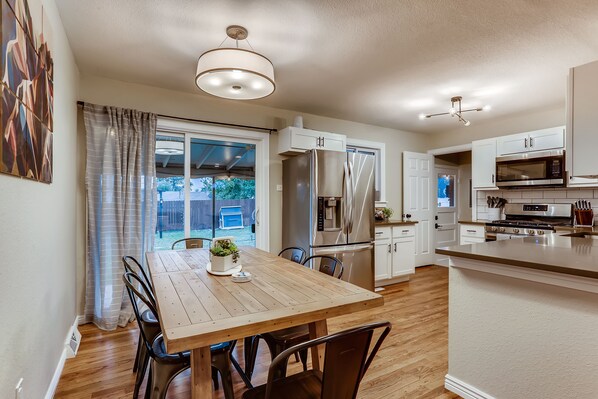 Dining area and kitchen