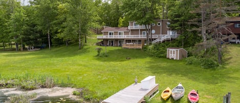 A Southward look from the lake to the home.