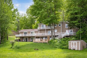 View of the lake side of the home.