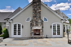 exterior wood burning fireplace