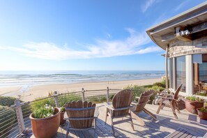 Let the ocean breeze tease your face as you dine outdoors