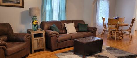 Couch folds out to a double bed. 