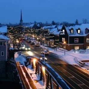 Fairport Village view from Lift Bridge in Winter