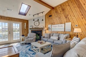 Top-Level Living Room with Deck Access