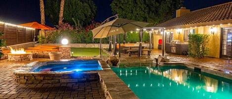 Salt Water Pool, BBQ, Firepit