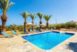 Private pool, terrace, and garden