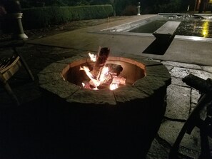 Roaring firepit to keep you toasty warm