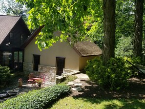 Lodge guest wing and patio