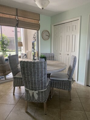 New breakfast table and chairs.