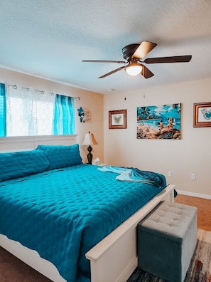 2nd Floor- Indulge in our Tropical Disney Master Bedroom- King Bed with Ensuite