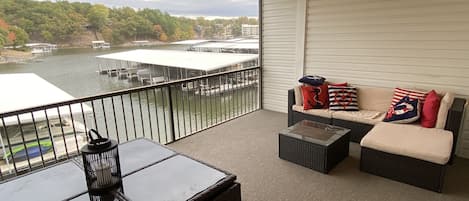 Patio overlooking lake