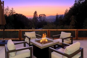 Beautiful mountain sunset views from the private patio.