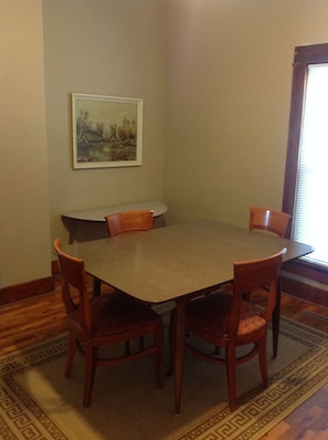 Formal dining area.  Perfect for a game of cards after a day on the lake