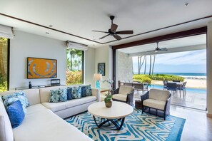 Striking sea views, from the living area with plenty of seating.