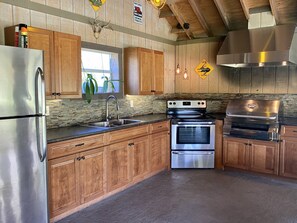 Outdoor kitchen with barbecue 