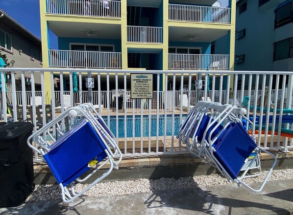 Beach chairs, lounges, towels, umbrellas are all here at no extra cost