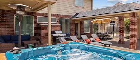 The hot tub is a great place for you to relax those tired muscles or to hang out with your friends and family and catch up with each other!