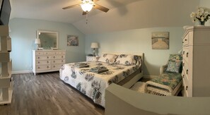 Upstairs bedroom with King size bed