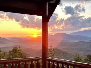 Sunrise on the main level balcony