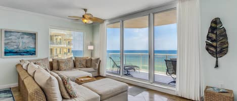 Spacious corner unit with expansive views of the Gulf of Mexico awaits you!