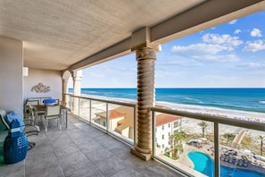 Huge private balcony with gorgeous gulf views