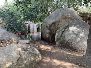 Entry to Pool & Cottage Area