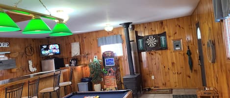 rec room with Big Buck Arcade