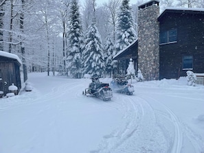 Enjoy easy access to snowmobile trails! Hop on your sled sand go.