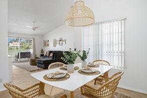 Bright dining area big enough for the whole family to enjoy