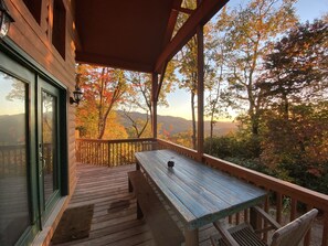 Outdoor Dining on covered Deck